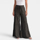 RAQUEL - PANTALON LIN CORDON LARGE NOIR