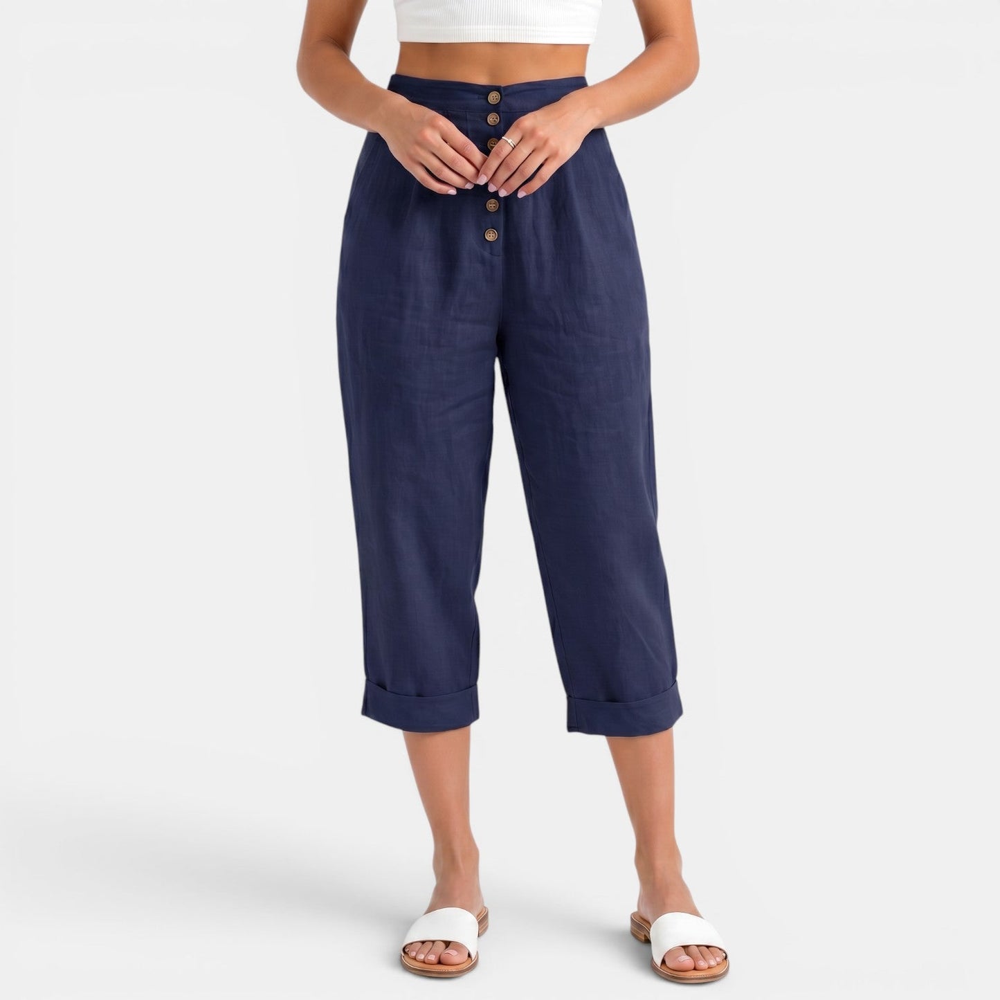 Pantalón Capri Mujer Lino