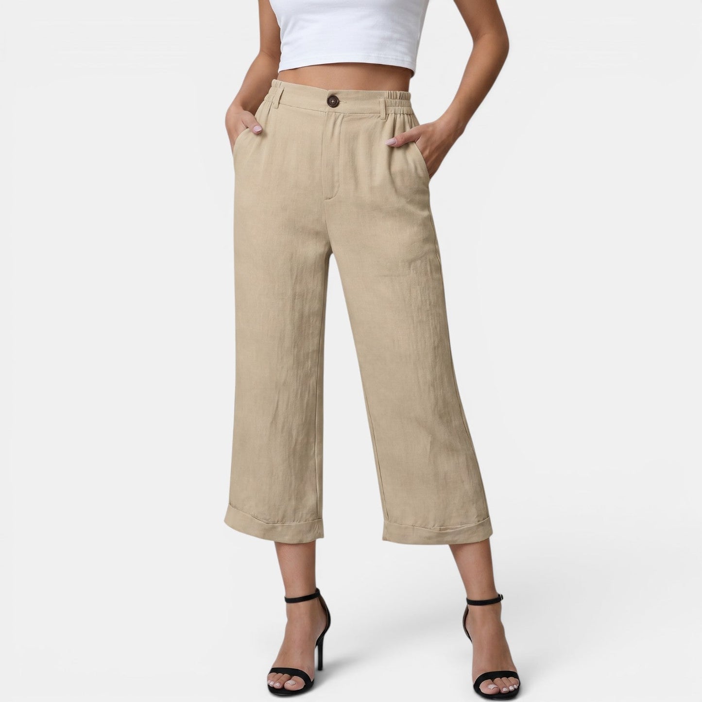 Pantalón Capri Mujer Bolsillos